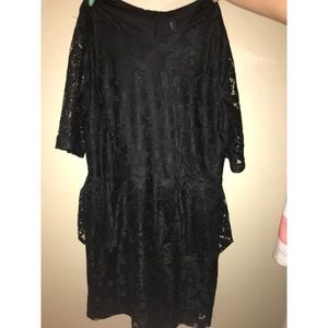 black lace form fitting dress